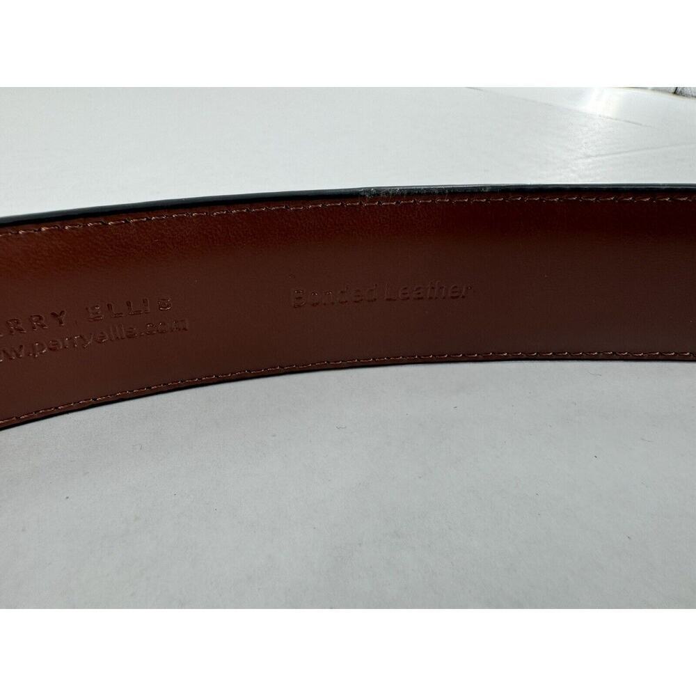 Perry Ellis Belt Bonded Faux Leather Dress Black Mens Sz 50/125 Big And Tall NWT - Picture 6 of 14